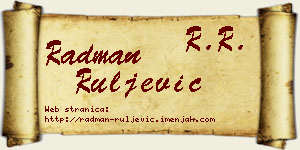 Radman Ruljević vizit kartica
